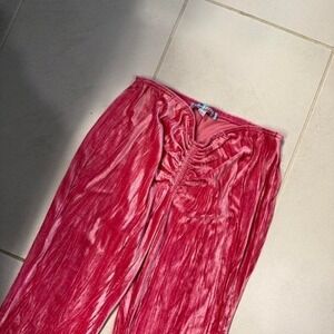 Urban Outfitters Pink Velvet Flare Pants Y2K‎ Medium